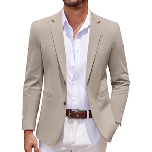 image:imageCOOFANDY Mens Sport Coats Casual Knit Blazer Two Button Suit JacketKhaki Grey