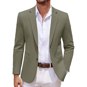 image:imageCOOFANDY Mens Sport Coats Casual Knit Blazer Two Button Suit JacketOlive Green