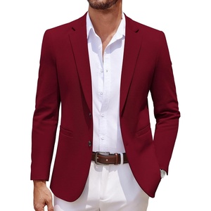 image:imageCOOFANDY Mens Sport Coats Casual Knit Blazer Two Button Suit JacketWine Red