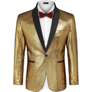image:imageCOOFANDY Mens Tuxedo Jacket Slim Fit Shawl Lapel Blazer Suit JacketGolden Yellow