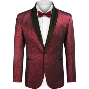 image:imageCOOFANDY Mens Tuxedo Jacket Slim Fit Shawl Lapel Blazer Suit JacketRed