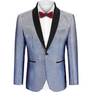 image:imageCOOFANDY Mens Tuxedo Jacket Slim Fit Shawl Lapel Blazer Suit JacketShiny Navy Blue