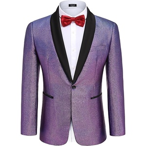 image:imageCOOFANDY Mens Tuxedo Jacket Slim Fit Shawl Lapel Blazer Suit JacketShiny Purple
