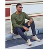image:imageCOOFANDY Henley Shirts for Men Long Sleeve T Shirts Textured Casual Stretch Fashion Pullover Lightweight Fall TopsArmy Green