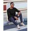 image:imageCOOFANDY Henley Shirts for Men Long Sleeve T Shirts Textured Casual Stretch Fashion Pullover Lightweight Fall TopsBlack
