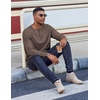 image:imageCOOFANDY Henley Shirts for Men Long Sleeve T Shirts Textured Casual Stretch Fashion Pullover Lightweight Fall TopsBrown