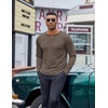 image:imageCOOFANDY Henley Shirts for Men Long Sleeve T Shirts Textured Casual Stretch Fashion Pullover Lightweight Fall TopsBrown