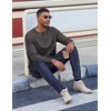 image:imageCOOFANDY Henley Shirts for Men Long Sleeve T Shirts Textured Casual Stretch Fashion Pullover Lightweight Fall TopsDark Grey