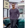 image:imageCOOFANDY Henley Shirts for Men Long Sleeve T Shirts Textured Casual Stretch Fashion Pullover Lightweight Fall TopsDark Purple