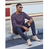 image:imageCOOFANDY Henley Shirts for Men Long Sleeve T Shirts Textured Casual Stretch Fashion Pullover Lightweight Fall TopsDark Purple