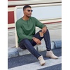 image:imageCOOFANDY Henley Shirts for Men Long Sleeve T Shirts Textured Casual Stretch Fashion Pullover Lightweight Fall TopsGreen