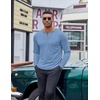 image:imageCOOFANDY Henley Shirts for Men Long Sleeve T Shirts Textured Casual Stretch Fashion Pullover Lightweight Fall TopsLight Blue