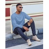 image:imageCOOFANDY Henley Shirts for Men Long Sleeve T Shirts Textured Casual Stretch Fashion Pullover Lightweight Fall TopsLight Blue