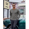 image:imageCOOFANDY Henley Shirts for Men Long Sleeve T Shirts Textured Casual Stretch Fashion Pullover Lightweight Fall TopsLight Grey