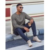 image:imageCOOFANDY Henley Shirts for Men Long Sleeve T Shirts Textured Casual Stretch Fashion Pullover Lightweight Fall TopsLight Grey