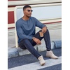 image:imageCOOFANDY Henley Shirts for Men Long Sleeve T Shirts Textured Casual Stretch Fashion Pullover Lightweight Fall TopsNavy