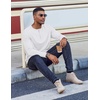 image:imageCOOFANDY Henley Shirts for Men Long Sleeve T Shirts Textured Casual Stretch Fashion Pullover Lightweight Fall TopsWhite