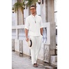 image:imageCOOFANDY Mens 2 Piece Cotton Linen Set Casual Beach Outfits Long SleeveAll White