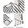 image:imageCOOFANDY Mens 2 Piece Cotton Linen Set Casual Beach Outfits Long SleeveBlack Striped