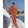 image:imageCOOFANDY Mens 2 Piece Cotton Linen Set Casual Beach Outfits Long SleeveLight Caramel