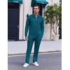 image:imageCOOFANDY Mens 2 Piece Tracksuit Set Polo Athletic Sweatsuit Quarter Zip Jogging Long Sleeve Casual Sports OutfitsDenim Blue