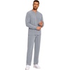 image:imageCOOFANDY Mens 2 Piece Tracksuit Set Polo Athletic Sweatsuit Quarter Zip Jogging Long Sleeve Casual Sports OutfitsLight Grey