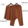image:imageCOOFANDY Mens 2 Pieces Cotton Linen Set Henley Shirt Long Sleeve and Casual Beach Pants Summer Yoga OutfitsCaramel