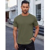 image:imageCOOFANDY Mens Cotton TShirt Short Sleeve Crew Neck Tee Shirts Casual Solid Basic TopsArmy Green