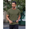 image:imageCOOFANDY Mens Cotton TShirt Short Sleeve Crew Neck Tee Shirts Casual Solid Basic TopsArmy Green