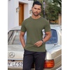 image:imageCOOFANDY Mens Cotton TShirt Short Sleeve Crew Neck Tee Shirts Casual Solid Basic TopsArmy Green
