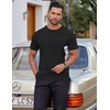 image:imageCOOFANDY Mens Cotton TShirt Short Sleeve Crew Neck Tee Shirts Casual Solid Basic TopsBlack