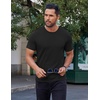 image:imageCOOFANDY Mens Cotton TShirt Short Sleeve Crew Neck Tee Shirts Casual Solid Basic TopsBlack