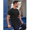 image:imageCOOFANDY Mens Cotton TShirt Short Sleeve Crew Neck Tee Shirts Casual Solid Basic TopsBlack