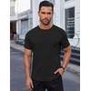 image:imageCOOFANDY Mens Cotton TShirt Short Sleeve Crew Neck Tee Shirts Casual Solid Basic TopsBlack