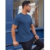 image:imageCOOFANDY Mens Cotton TShirt Short Sleeve Crew Neck Tee Shirts Casual Solid Basic TopsDark Blue