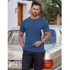 image:imageCOOFANDY Mens Cotton TShirt Short Sleeve Crew Neck Tee Shirts Casual Solid Basic TopsDark Blue