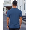 image:imageCOOFANDY Mens Cotton TShirt Short Sleeve Crew Neck Tee Shirts Casual Solid Basic TopsDark Blue