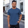 image:imageCOOFANDY Mens Cotton TShirt Short Sleeve Crew Neck Tee Shirts Casual Solid Basic TopsDark Blue