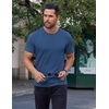 image:imageCOOFANDY Mens Cotton TShirt Short Sleeve Crew Neck Tee Shirts Casual Solid Basic TopsDark Blue