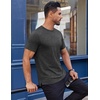image:imageCOOFANDY Mens Cotton TShirt Short Sleeve Crew Neck Tee Shirts Casual Solid Basic TopsDark Grey