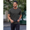 image:imageCOOFANDY Mens Cotton TShirt Short Sleeve Crew Neck Tee Shirts Casual Solid Basic TopsDark Grey