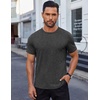 image:imageCOOFANDY Mens Cotton TShirt Short Sleeve Crew Neck Tee Shirts Casual Solid Basic TopsDark Grey