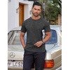 image:imageCOOFANDY Mens Cotton TShirt Short Sleeve Crew Neck Tee Shirts Casual Solid Basic TopsDark Grey