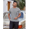 image:imageCOOFANDY Mens Cotton TShirt Short Sleeve Crew Neck Tee Shirts Casual Solid Basic TopsLight Grey