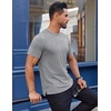 image:imageCOOFANDY Mens Cotton TShirt Short Sleeve Crew Neck Tee Shirts Casual Solid Basic TopsLight Grey