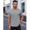 image:imageCOOFANDY Mens Cotton TShirt Short Sleeve Crew Neck Tee Shirts Casual Solid Basic TopsLight Grey