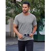 image:imageCOOFANDY Mens Cotton TShirt Short Sleeve Crew Neck Tee Shirts Casual Solid Basic TopsLight Grey