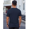image:imageCOOFANDY Mens Cotton TShirt Short Sleeve Crew Neck Tee Shirts Casual Solid Basic TopsNavy Blue