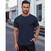 image:imageCOOFANDY Mens Cotton TShirt Short Sleeve Crew Neck Tee Shirts Casual Solid Basic TopsNavy Blue