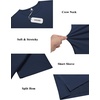 image:imageCOOFANDY Mens Cotton TShirt Short Sleeve Crew Neck Tee Shirts Casual Solid Basic TopsNavy Blue